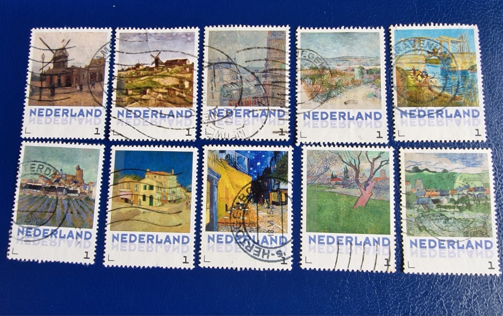 kv637 Stad en dorp - persoonlijke postzegel - van gogh, Ophalen of Verzenden, Na 1940, Gestempeld