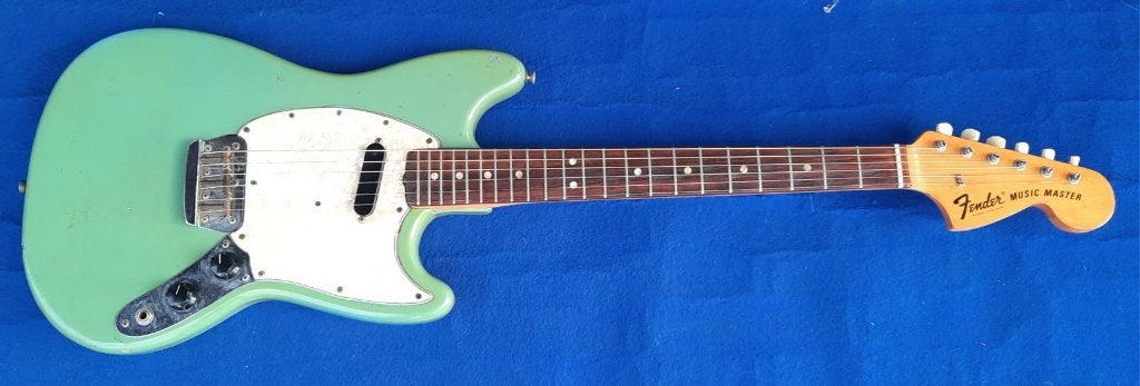 USA Fender Musicmaster uit 1972 geheel origineel met koffer, Ophalen, Gebruikt, Solid body, Fender