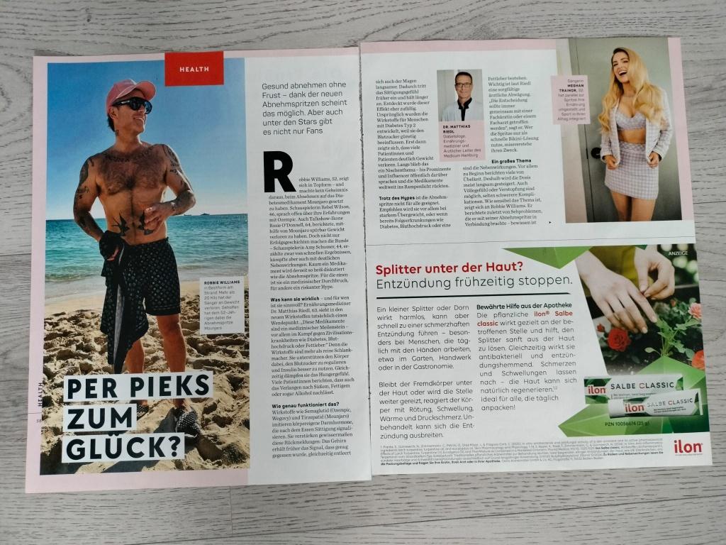 Robbie Williams 2-pagina tellend artikel Gala Duitsland, Verzamelen, Verzenden, Zo goed als nieuw, Boek, Tijdschrift of Artikel