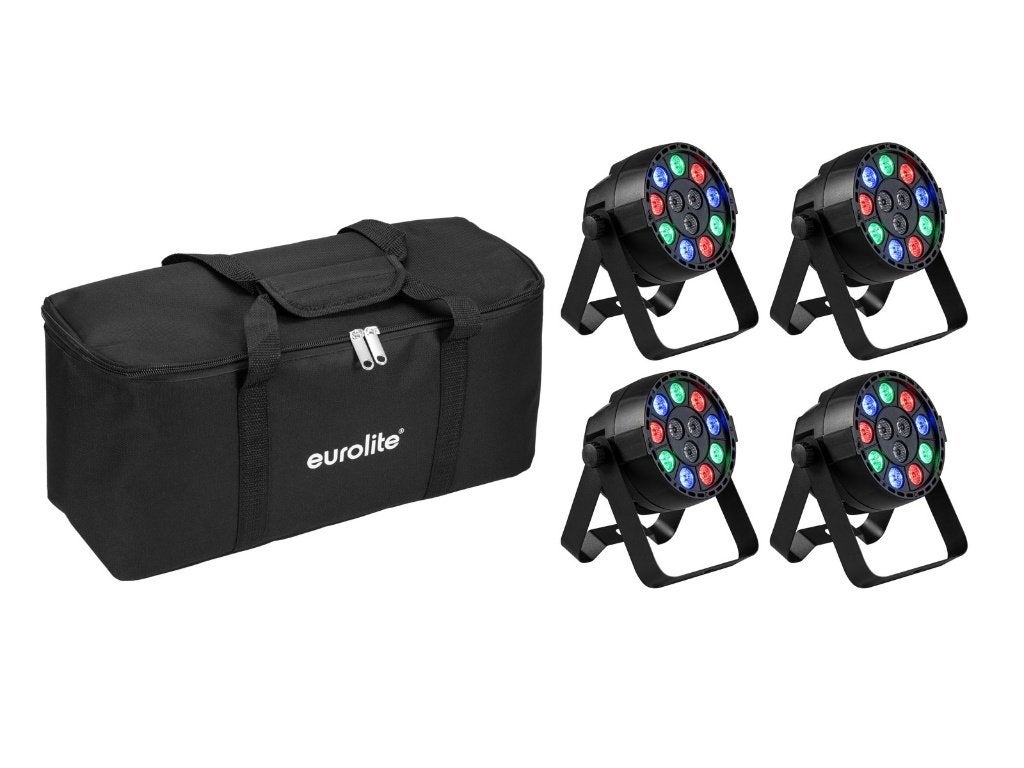 EUROLITE Set 4x AKKU Mini PARty RGBW Spot MK2 + Soft Bag, Geluidgestuurd, ., Nieuw, Ophalen of Verzenden