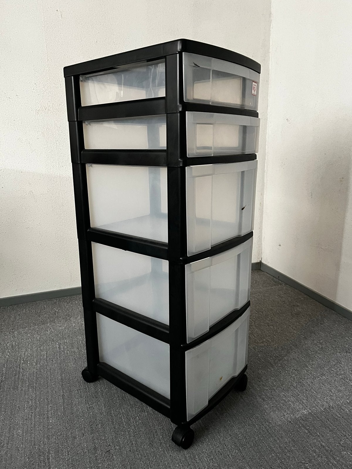 Kunststof ladeblok op wielen, 5 laden, Ophalen, Gebruikt, 5 laden of meer, Minder dan 100 cm