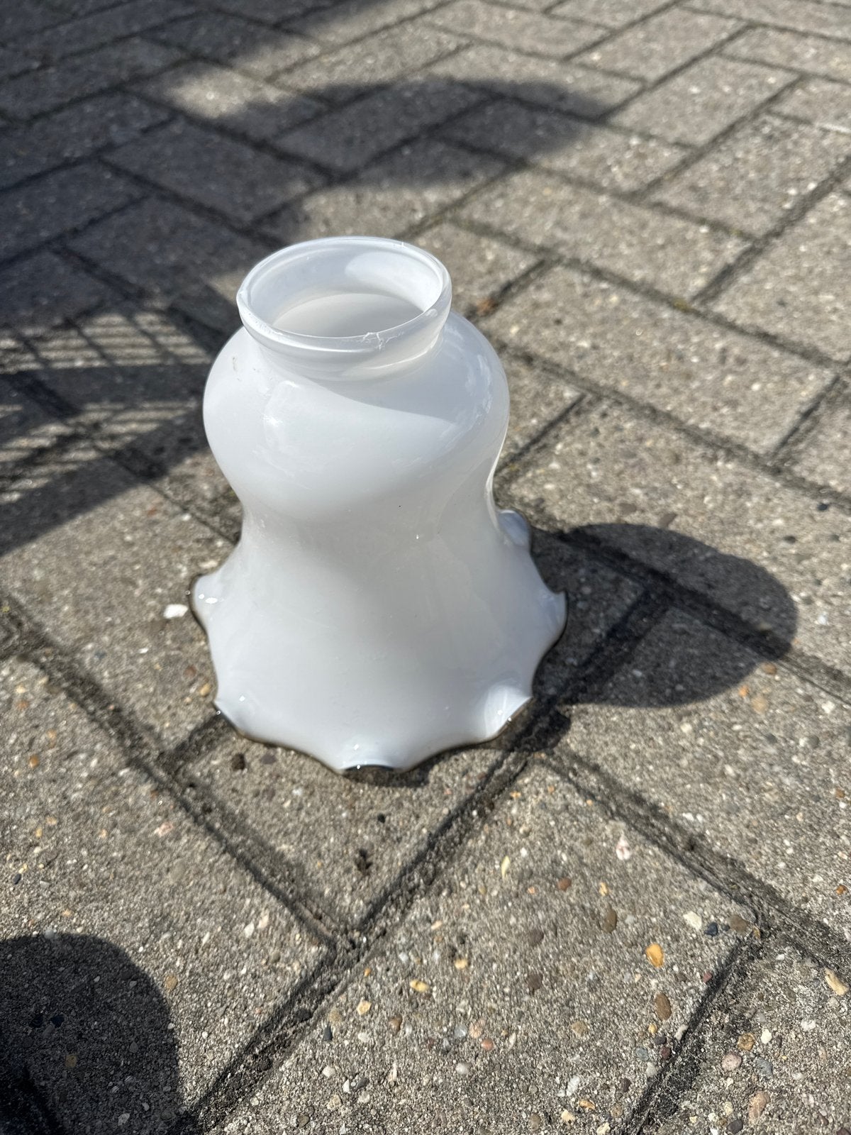 Witte glazen lampenkappen (5 stuks), Huis en Inrichting, Lampen | Lampenkappen, Ophalen, Gebruikt, Overige typen, Wit
