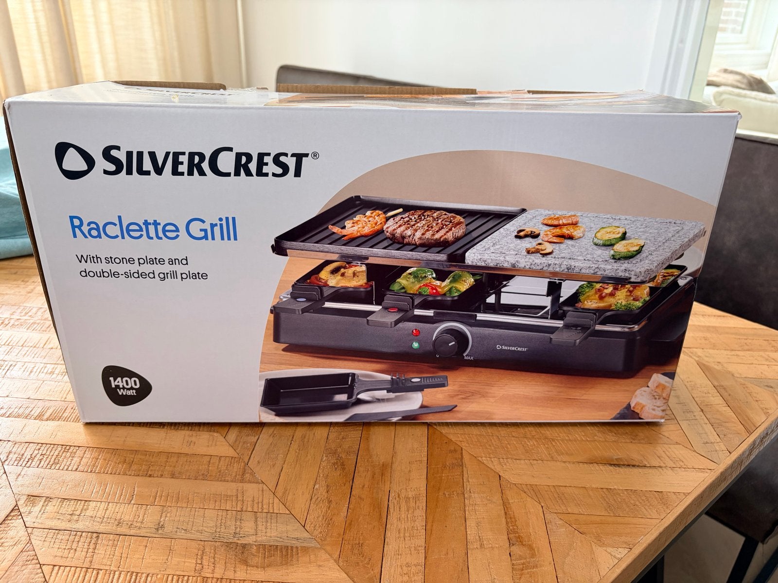 SilverCrest Raclette Grill 1400W met steen- en grillplaat, Ophalen, Nieuw, 8 personen of meer