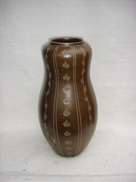Vintage GROTE Sgraffito vaas Eiwa West Germany, Antiek en Kunst, Ophalen of Verzenden