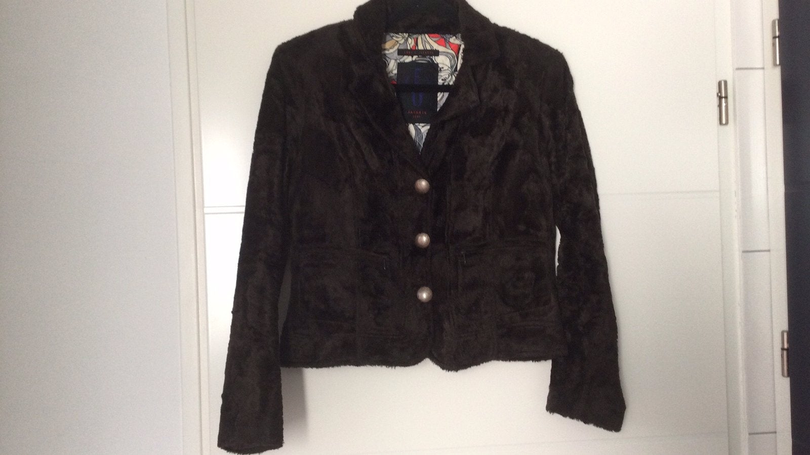 Eddy’s Jacket donkerbruin fluweelzacht thermojasje maat M, Ophalen of Verzenden, Zo goed als nieuw, Maat 38/40 (M), Bruin