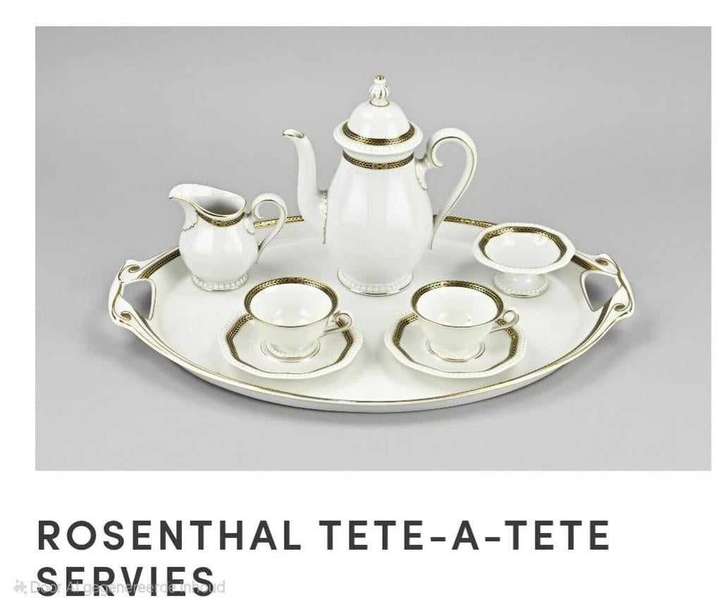 Rosenthal Tête-à-Tête Servies - Wit met Goud, Ophalen of Verzenden
