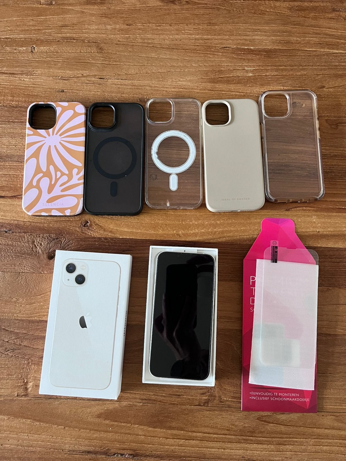 Iphone 13 wit met accessoires, Telecommunicatie, Mobiele telefoons | Hoesjes en Frontjes | Apple iPhone, Ophalen, Gebruikt, IPhone 13