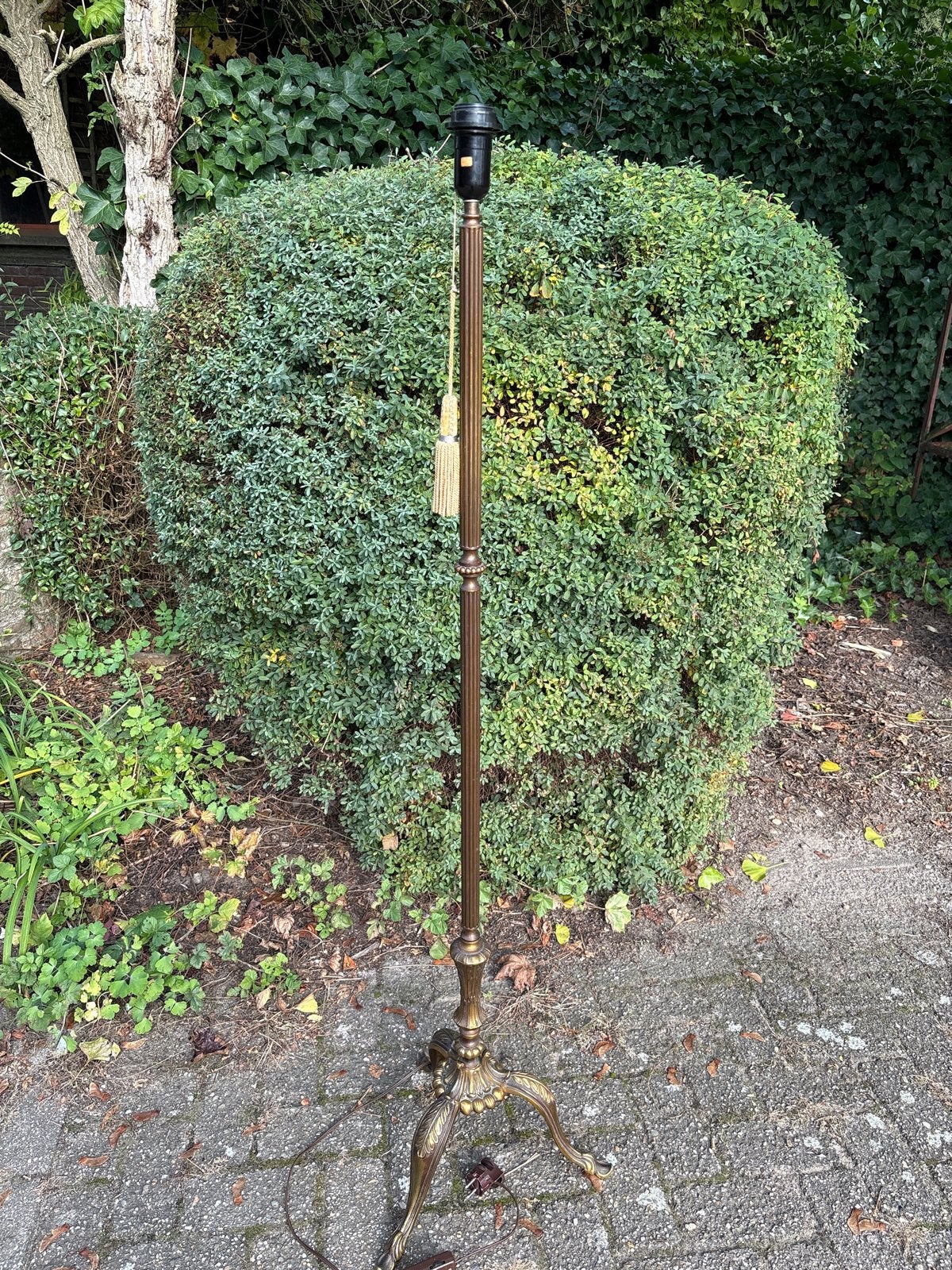 Mooie Vintage Bronzen Staande Lamp, Ophalen of Verzenden