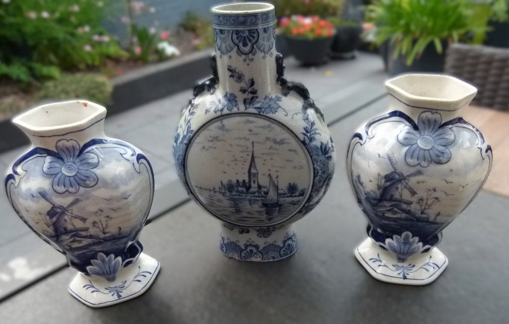 delfts blauw kastset  3 dlg, Antiek en Kunst, Ophalen of Verzenden