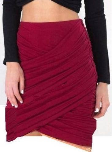 knielange asymmetrische gedrapeerde warme stretch rok mt M/L, Maat 38/40 (M), Nieuw, Ophalen of Verzenden, Knielengte