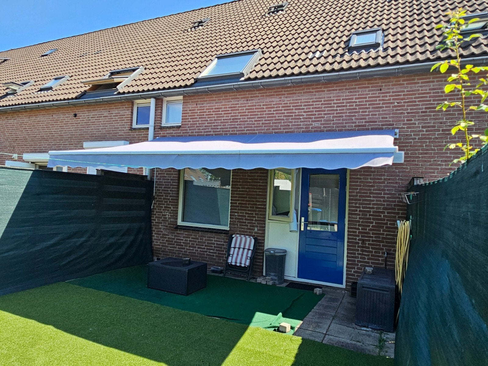 Zonnescherm / Knikarmscherm - 5 x 3 m, Ophalen, Gebruikt, 450 cm of meer, 150 tot 300 cm