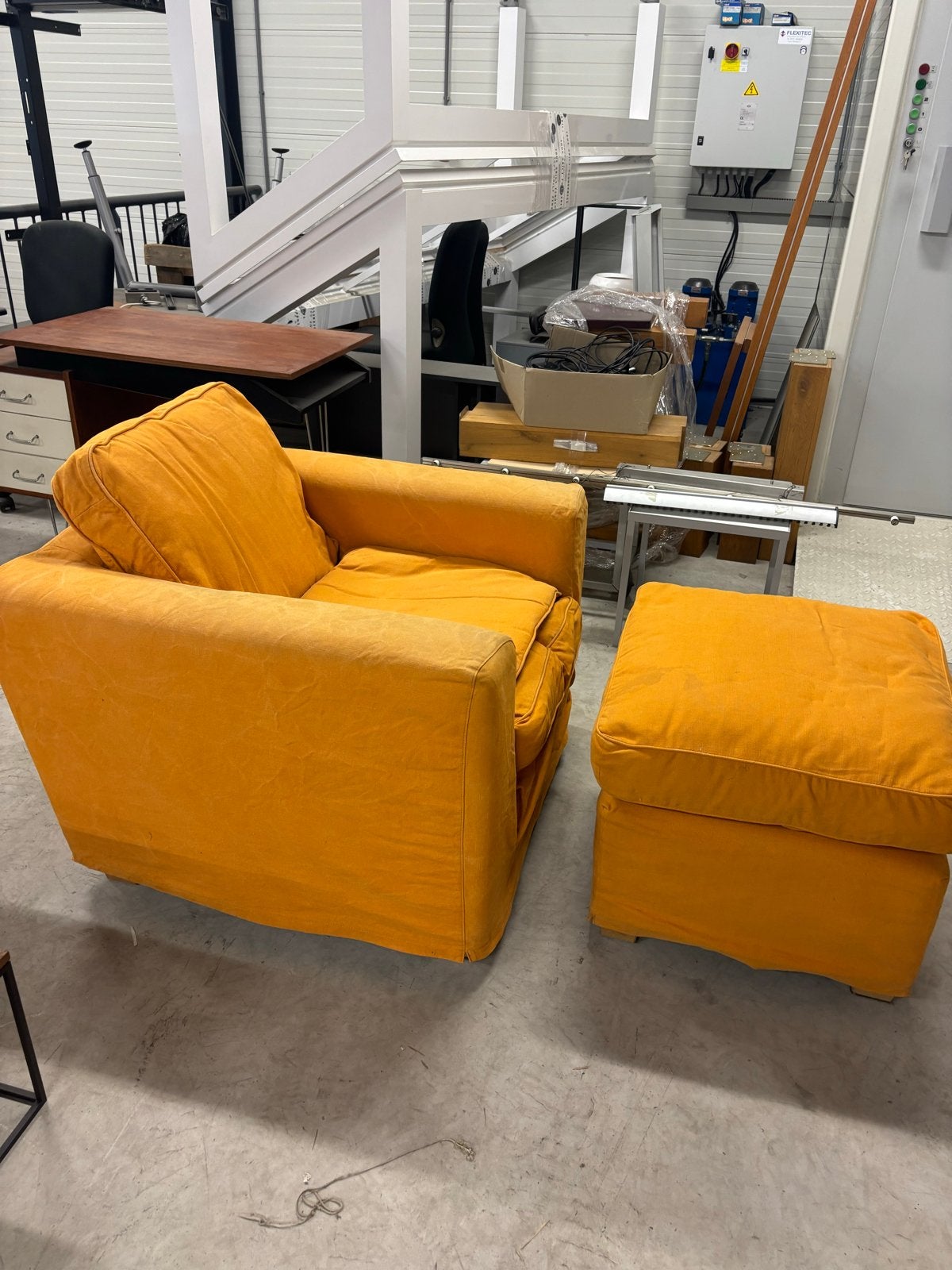 Linteloo Easy Living Fauteuil met poef - Gebruikt, Ophalen, Gebruikt, Stof, 75 tot 100 cm