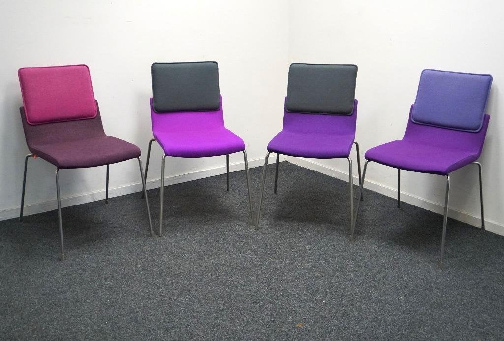 Gispen Triennial Design Stoelen | Paars Mix | 4 Stuks |Stoel, Gebruikt, Overige kleuren, -, -