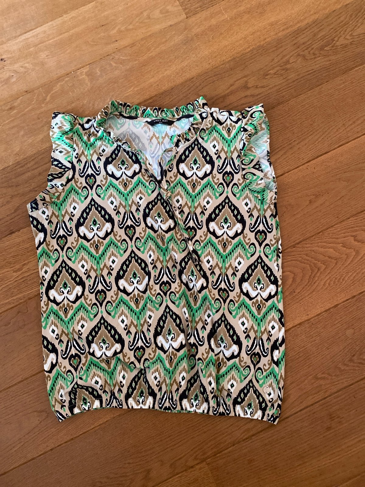 Lady Day Blouse met Ikat Print - Maat XXL, Meerkleurig, Maat 46/48 (XL) of groter, Ophalen of Verzenden, Zo goed als nieuw