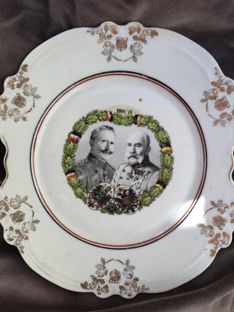 Herdenkingsbord WOI: Wilhelm II & Franz Joseph, Ophalen of Verzenden