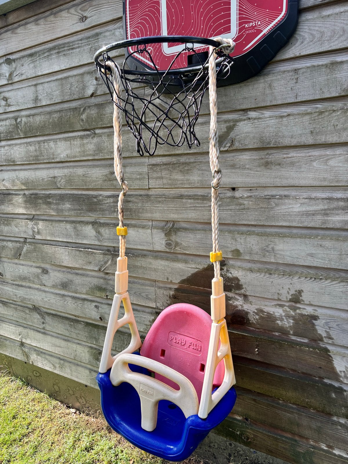 Kinder schommelstoel Play Fun - Blauw/Rood, Ophalen of Verzenden, Gebruikt, Schommel