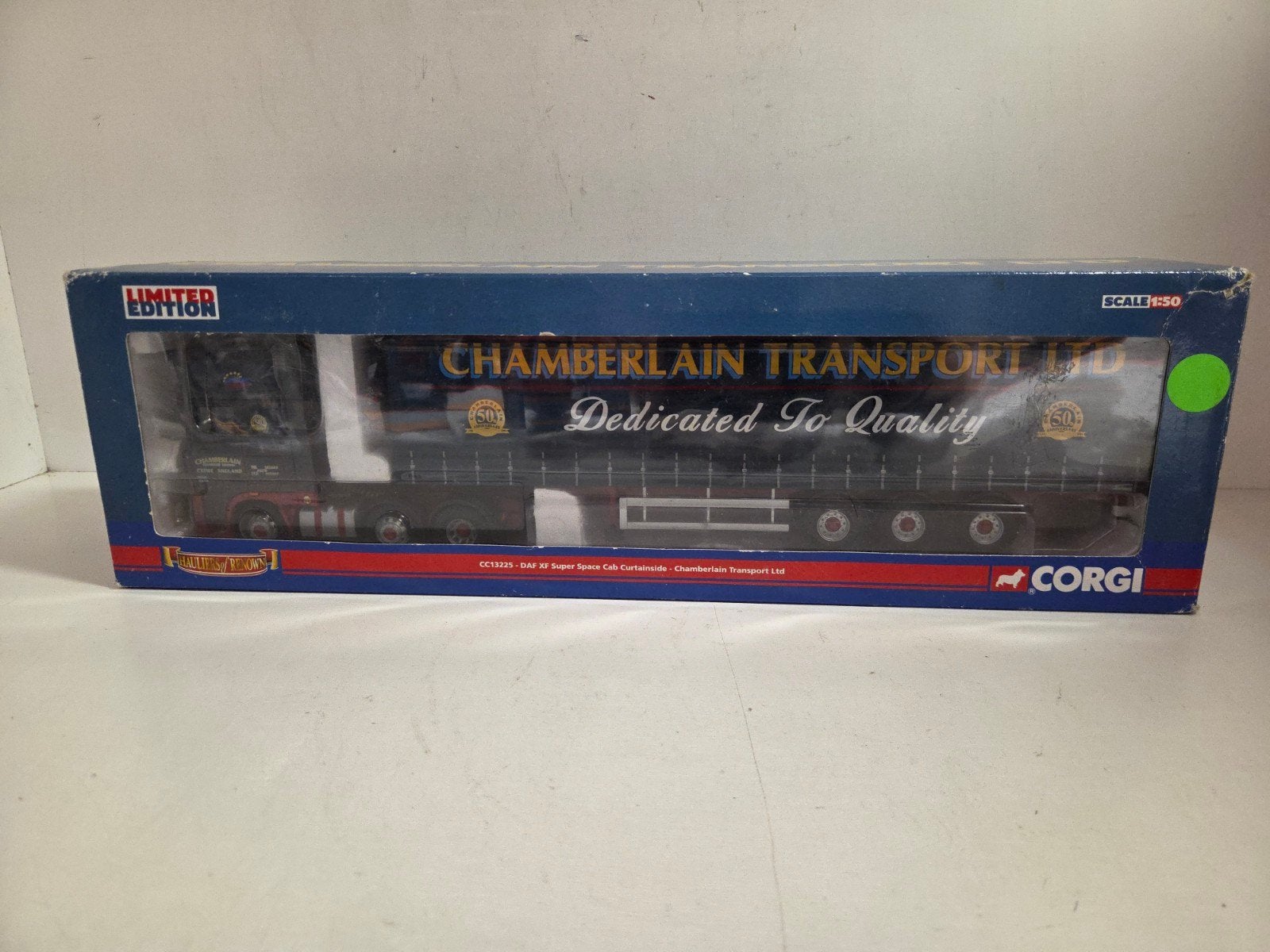 Corgi DAF XF zeiloplegger Chamberlain 1:50, Corgi, ., Ophalen of Verzenden, Zo goed als nieuw