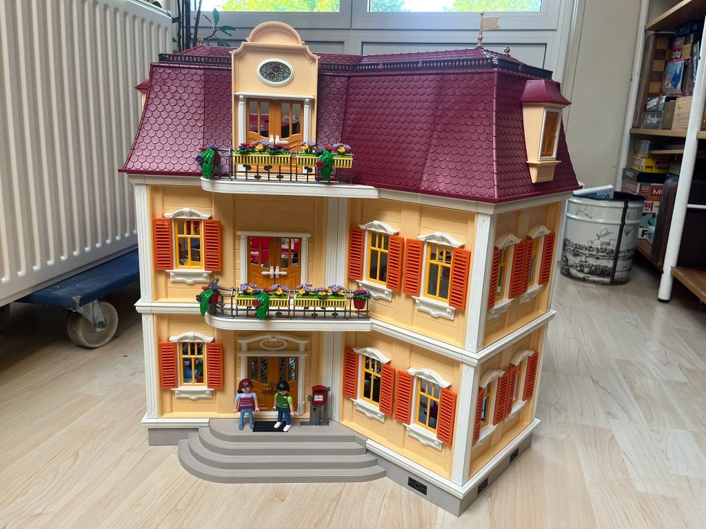 Playmobil 5302 en 5329 t/m 5335 – Groot woonhuis ingericht, Kinderen en Baby's, Speelgoed | Playmobil, Gebouw, Complete set, Zo goed als nieuw