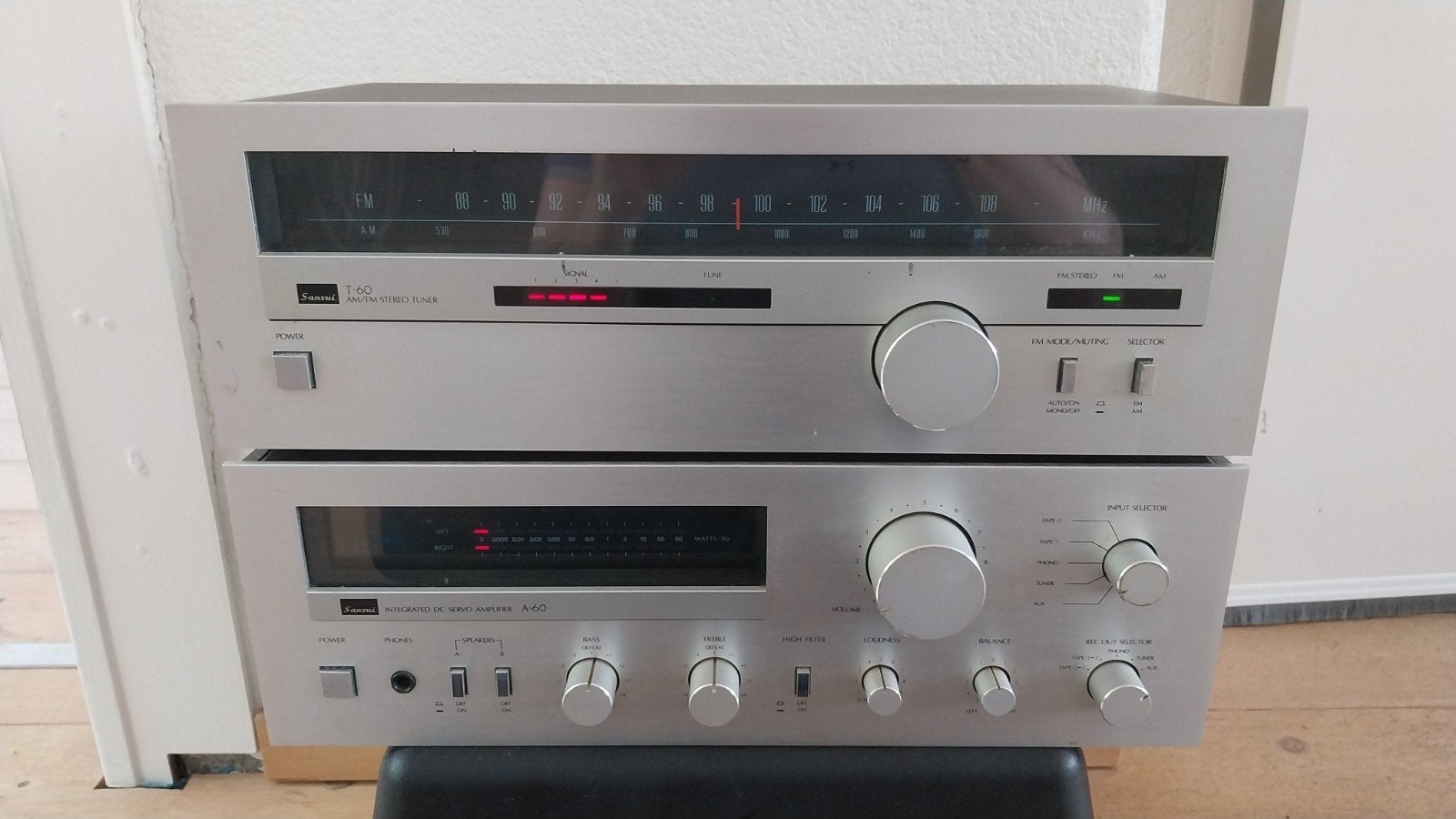 Sansui T-60 Tuner en A-60 Versterker Set - Vintage Audio, Overige merken, Gebruikt, Tuner of Radio, Losse componenten