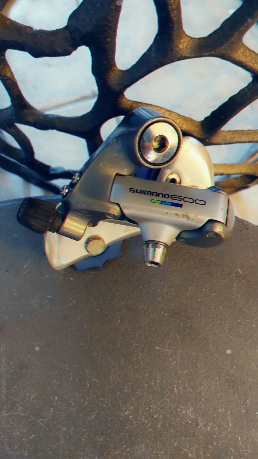 shimano 600 tri Color achterderailleur 7 speed, Gebruikt, Ophalen of Verzenden, Derailleur of Ketting, Shimano