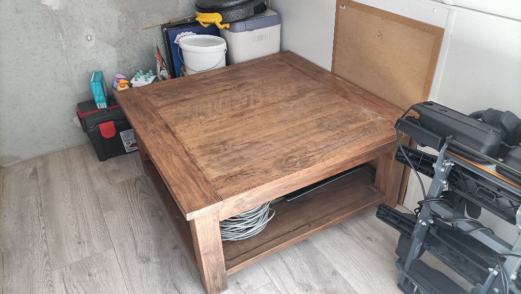Salontafel teak, Huis en Inrichting, Tafels | Salontafels, Ophalen, Teakhout, Zo goed als nieuw, 100 tot 150 cm