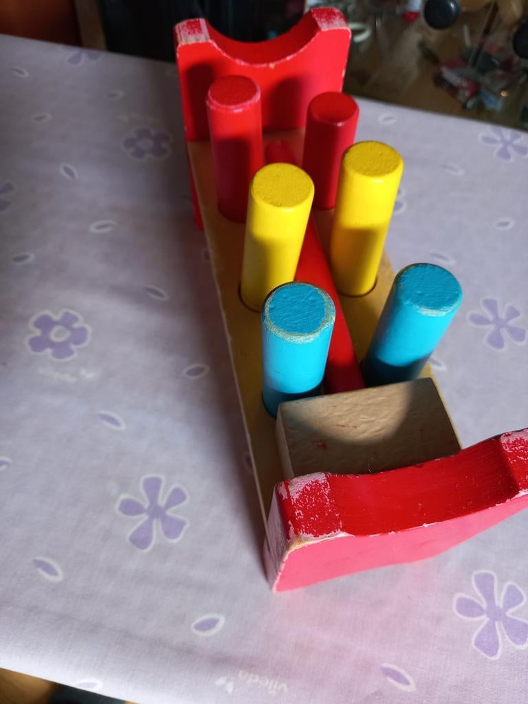 Houten hamer bank zie foto's, Kinderen en Baby's, Speelgoed | Houten speelgoed, Ophalen of Verzenden, Zo goed als nieuw, Overige typen