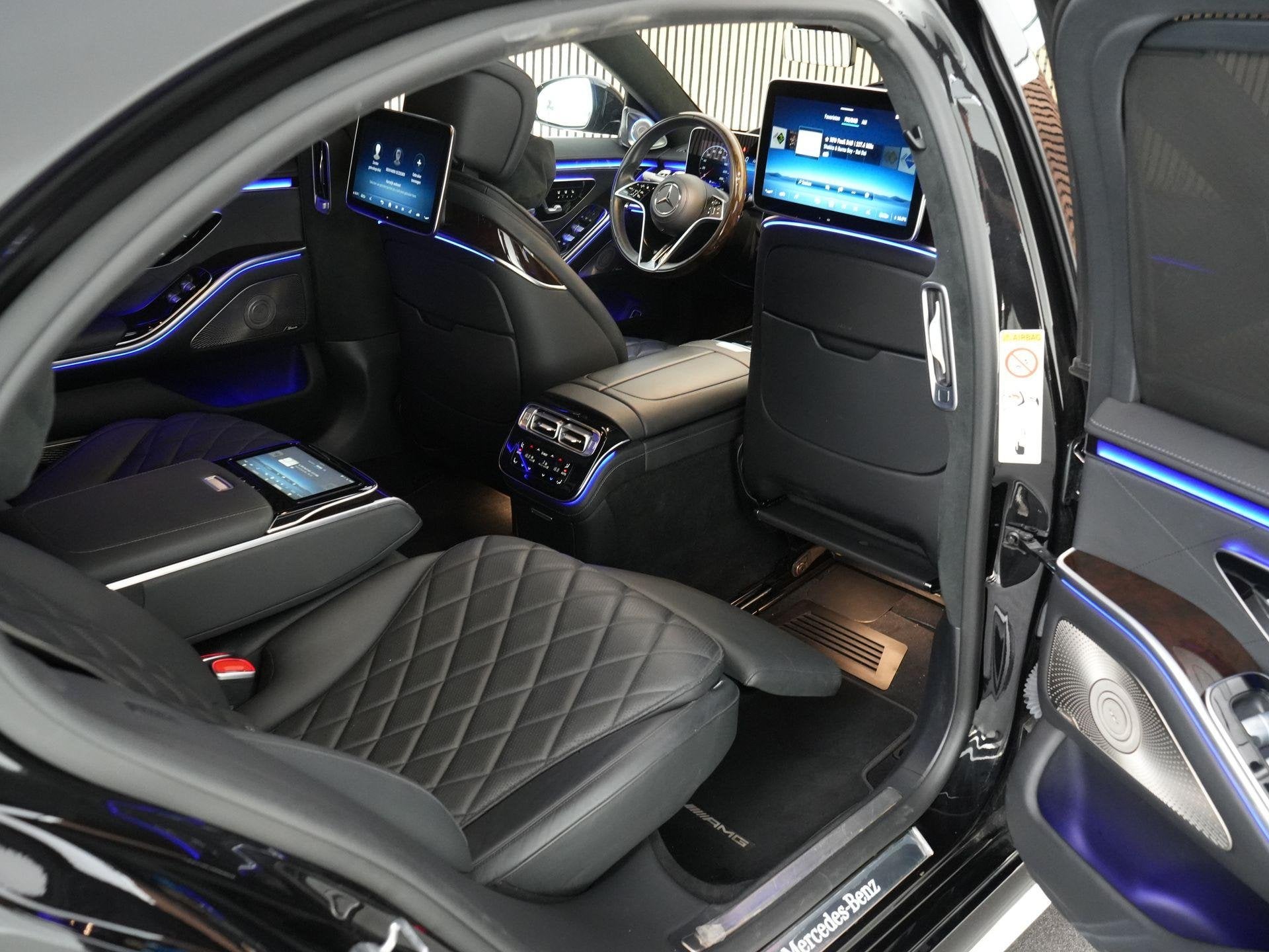 Mercedes-Benz S-klasse 580 e 510pk 4MATIC Lang AMG Line |BTW, Gebruikt, 510 pk, Zwart, Leder