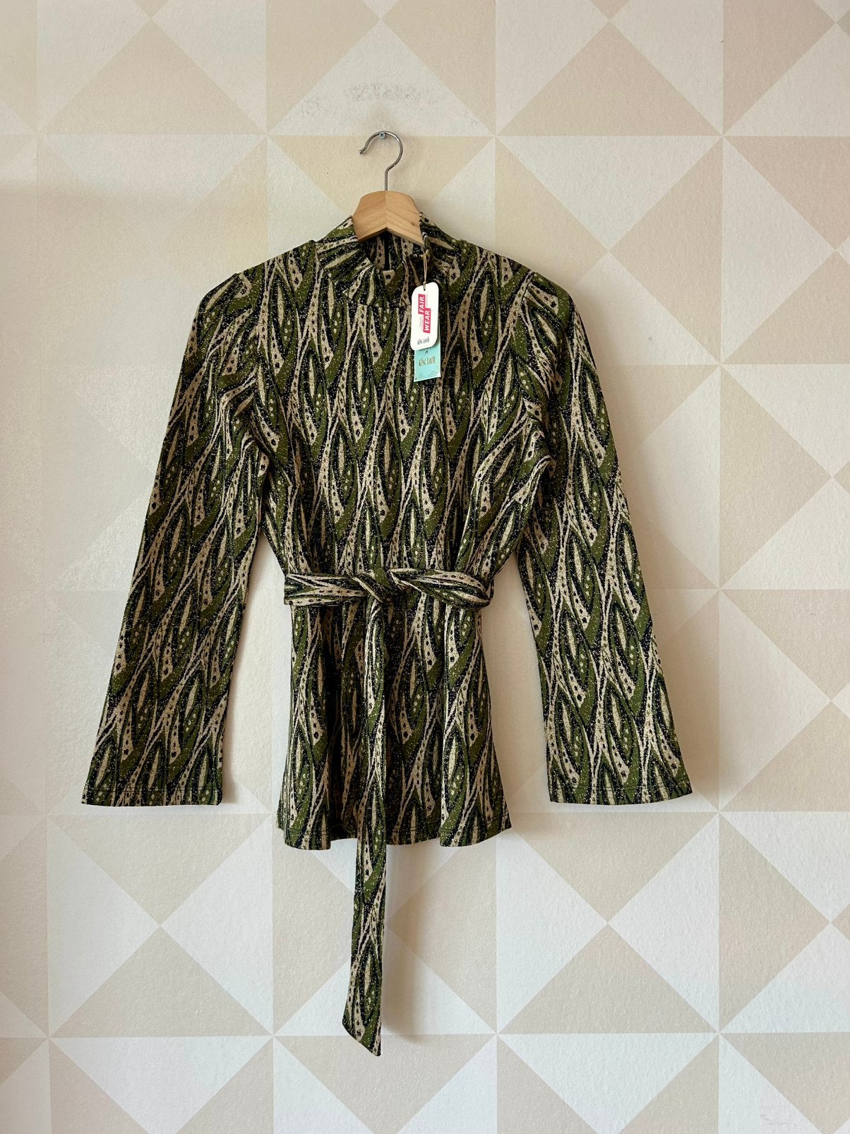 King Louie Heloise Tunic Top groen jacquard S/36 NIEUW, Ophalen of Verzenden, Nieuw, Maat 36 (S), Groen