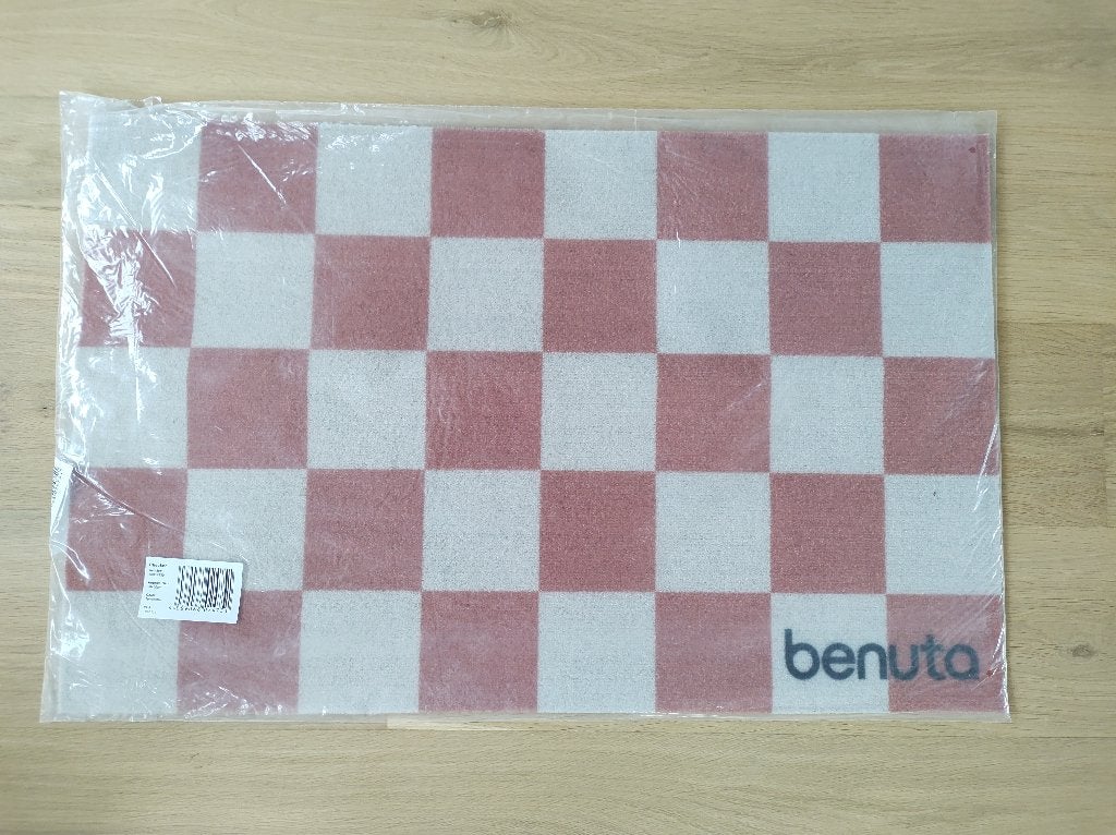 Checker Deurmat 50 x 80 cm - Terracotta Wit - Nieuwe, Tuin en Terras, Deurmatten, Ophalen of Verzenden, Nieuw, Rubber