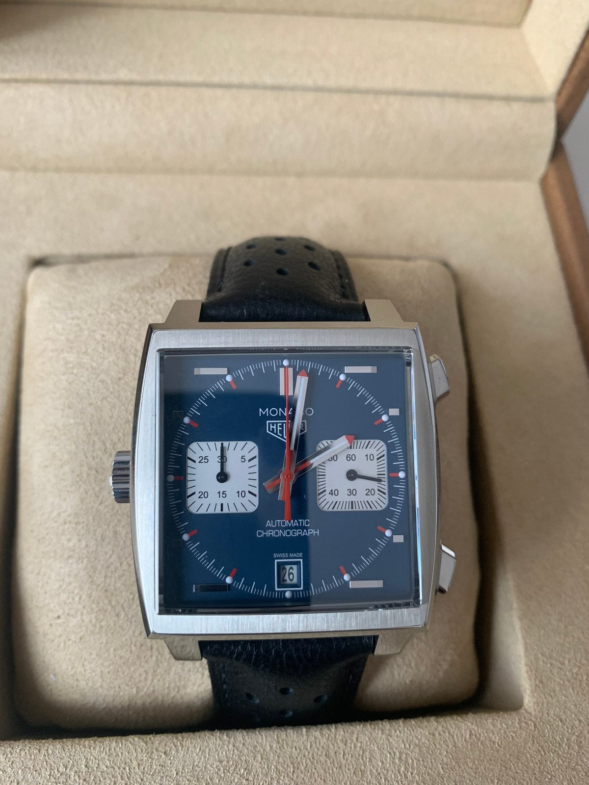 Tag heuer monaco, Ophalen of Verzenden, Zo goed als nieuw, Bruin, Jongen of Meisje