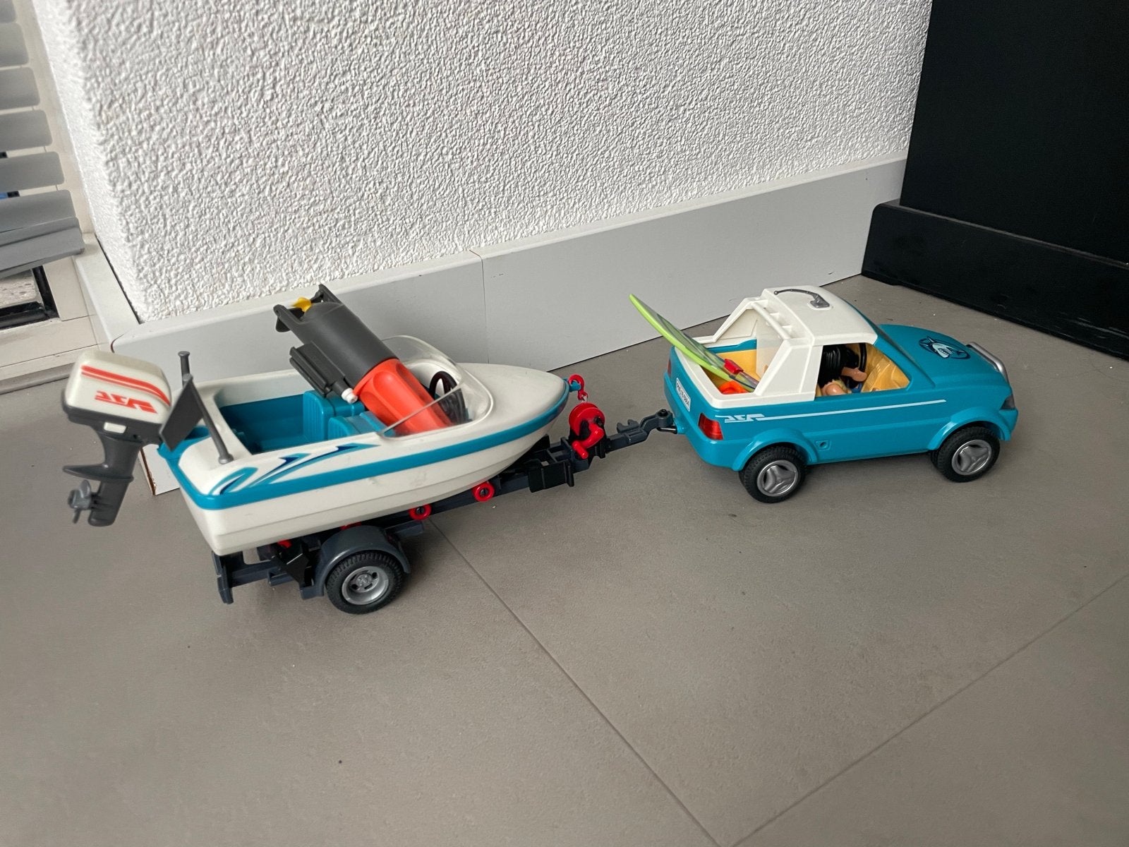 Playmobil auto met boot en trailer, Verzenden, Gebruikt