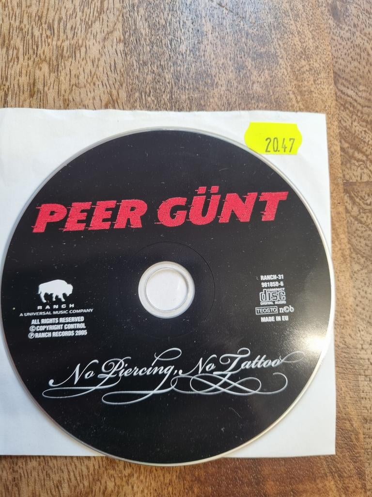 Cd Peer Günt ‎– No Piercing, No Tattoo

Alleen cd nr617, Ophalen of Verzenden, Zo goed als nieuw, Poprock