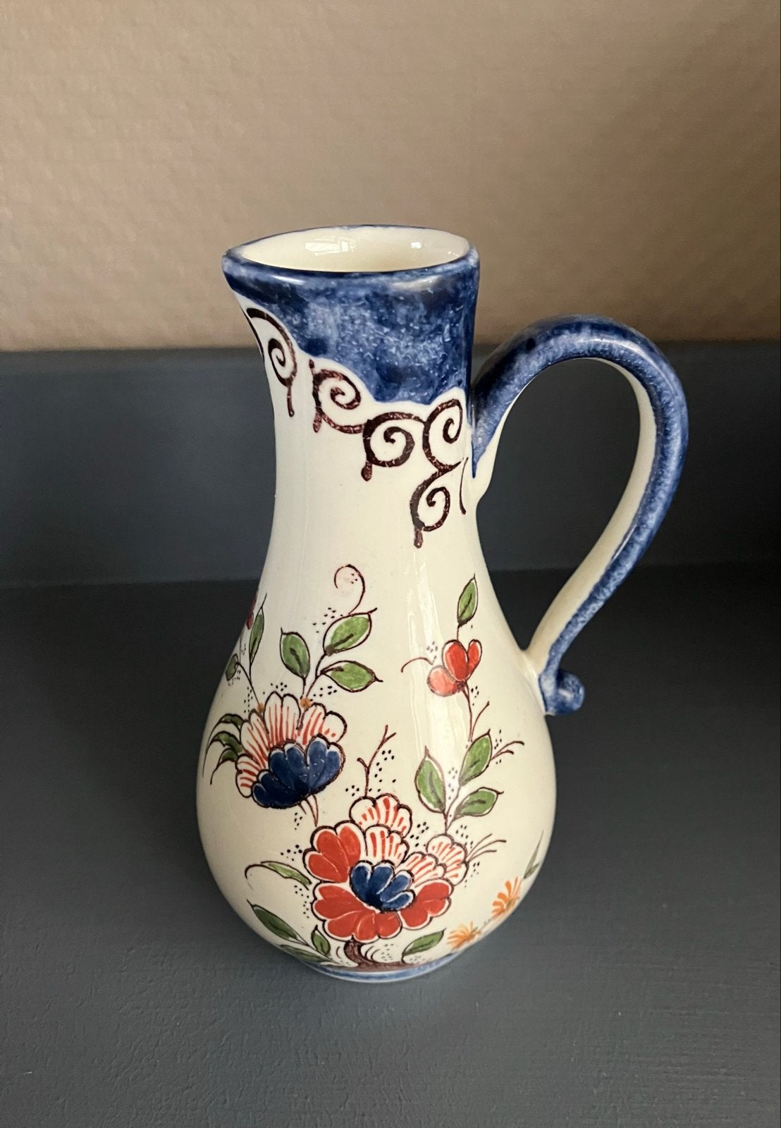 Polychroom miniatuur Delfts Blauw vaasje 12 cm, ontwerp 1259, Ophalen of Verzenden