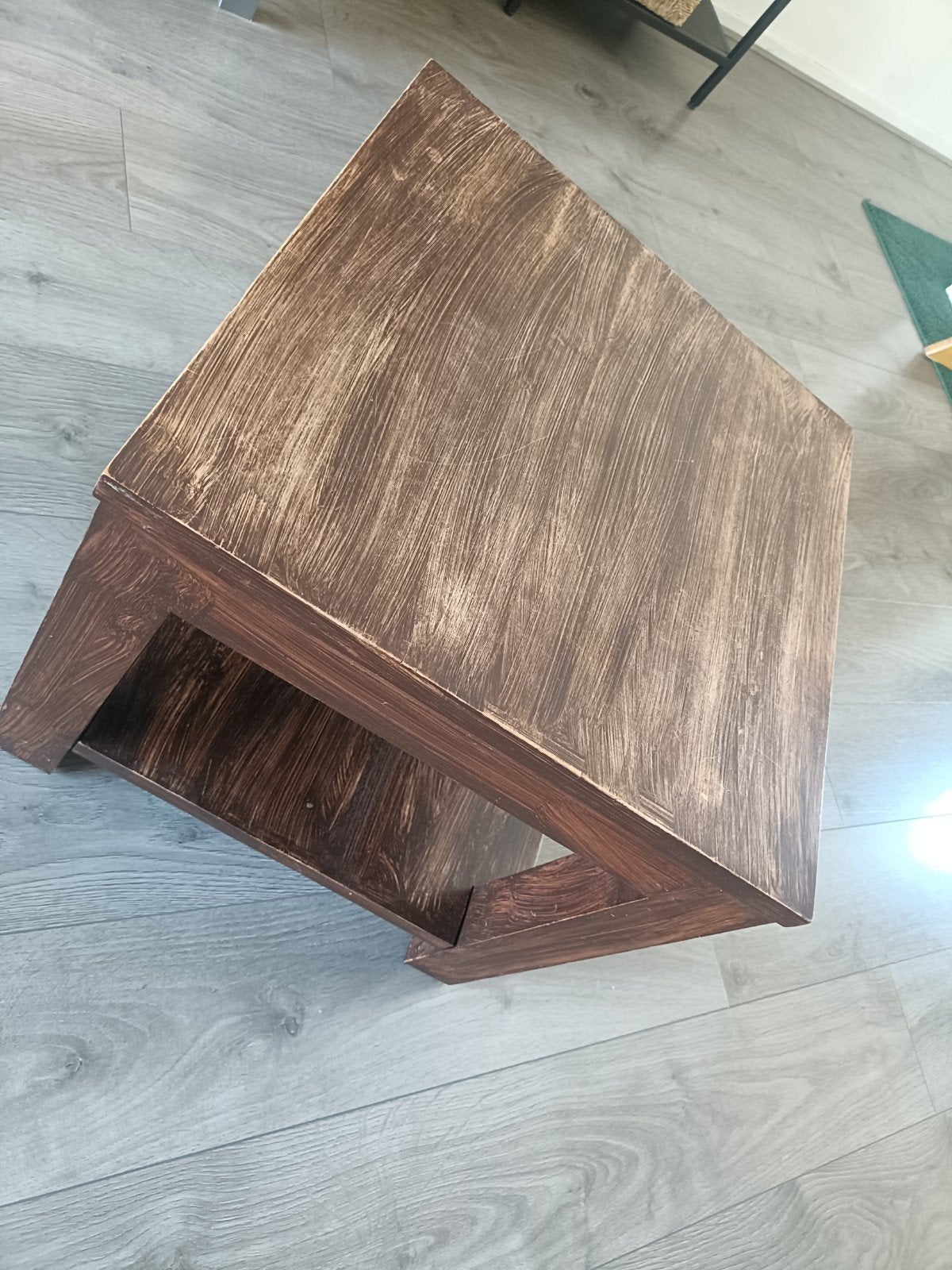 Massief houten salontafel., 50 tot 100 cm, Zo goed als nieuw, Minder dan 50 cm, Rechthoekig