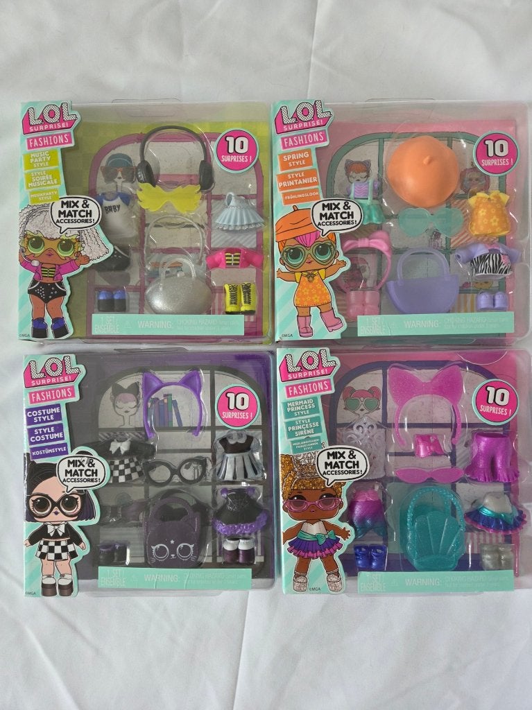4 x LOL Surprise Fashions pack mix & match accessories, Ophalen of Verzenden, Zo goed als nieuw, Poppenhuis