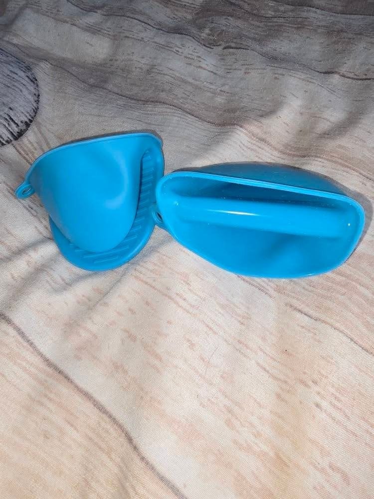 Siliconen Ovenwanten - Blauw, Ophalen of Verzenden, Zo goed als nieuw, Overige merken, Rubber/elastomeren