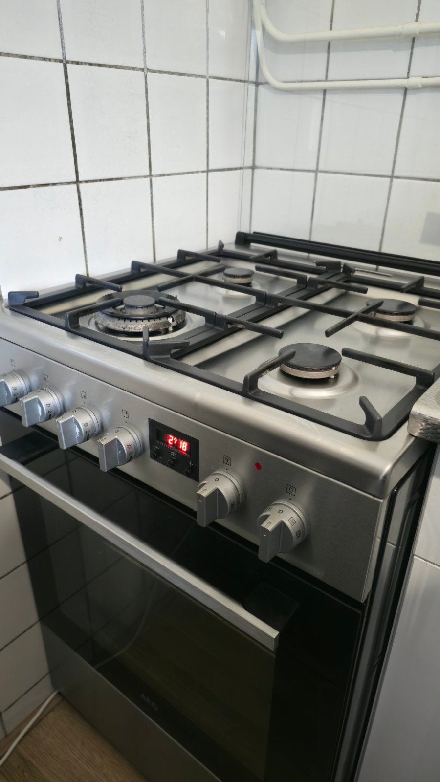 AEG CKB64412BM Vrijstaand Gasfornuis met Oven, Ophalen, Gebruikt, Hete lucht, 60 cm of meer