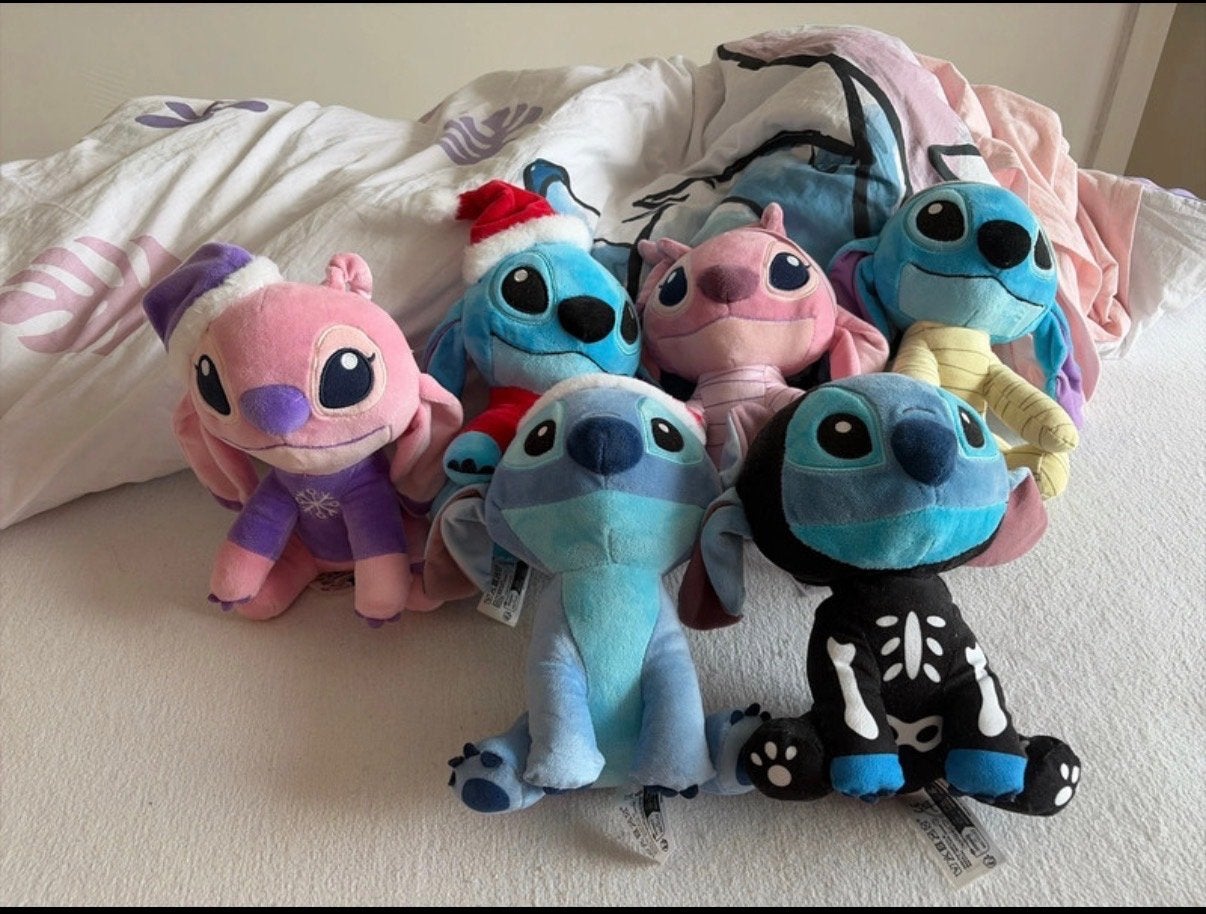 Set van 6 Disney Stitch en Angel knuffels, Disney, Overige typen, Ophalen of Verzenden, Middelgroot (20 tot 80 cm)