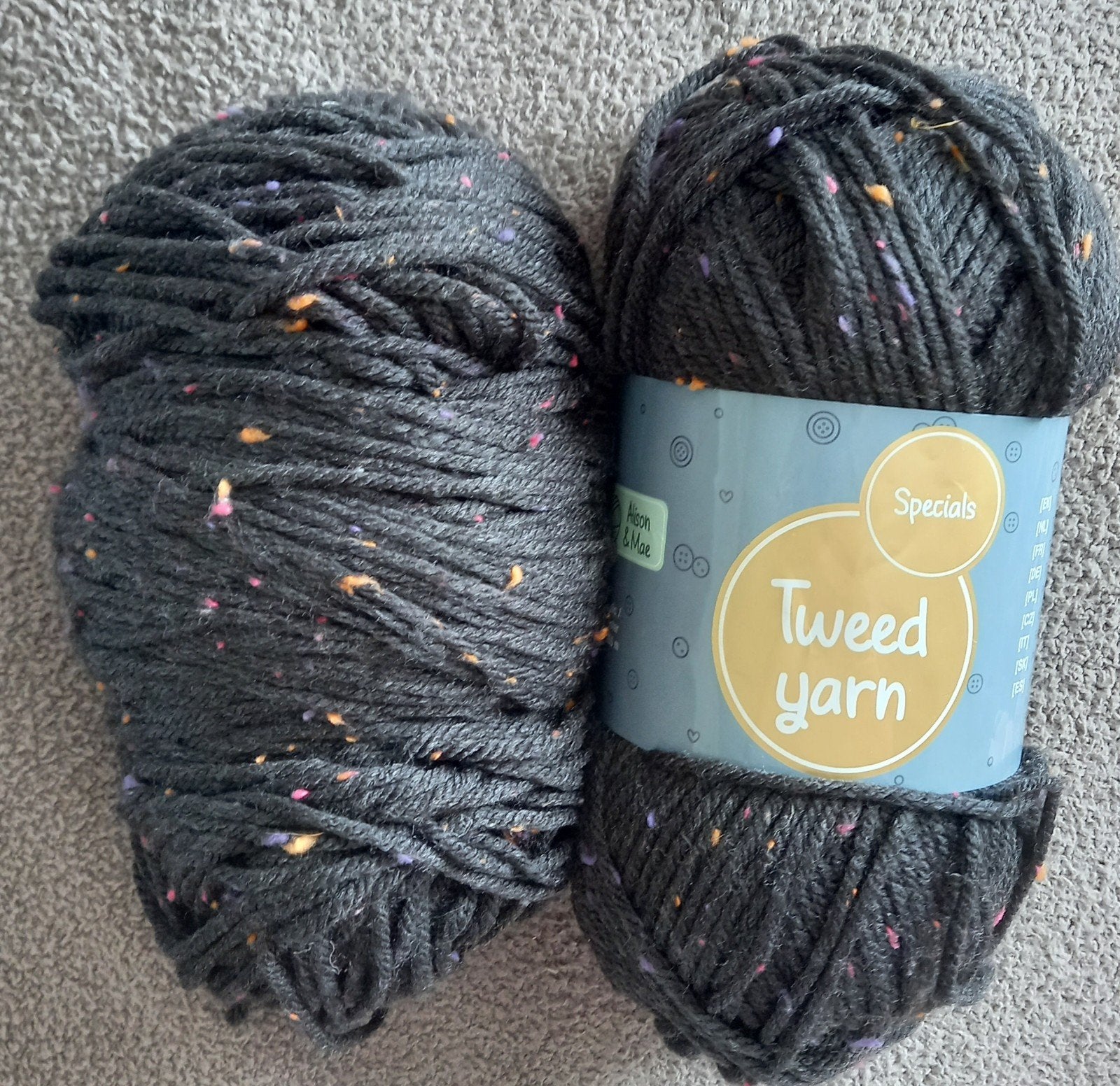 2 x tweed garen van alison & mae., Ophalen, Zo goed als nieuw, Breien of Haken, Wol of Garen