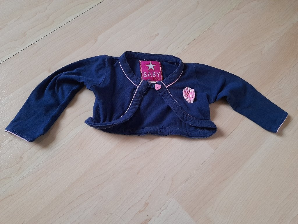 Blauw BOLERO VEST Maat 80, Ophalen of Verzenden, Zo goed als nieuw, Meisje, Truitje of Vestje