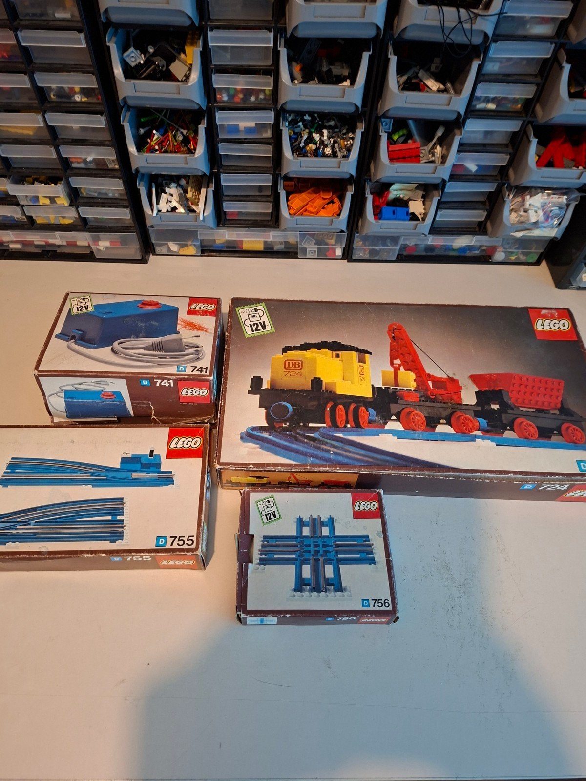 Lego 724 12 volt lego trein met doos en inlay vintage, Ophalen of Verzenden, Gebruikt
