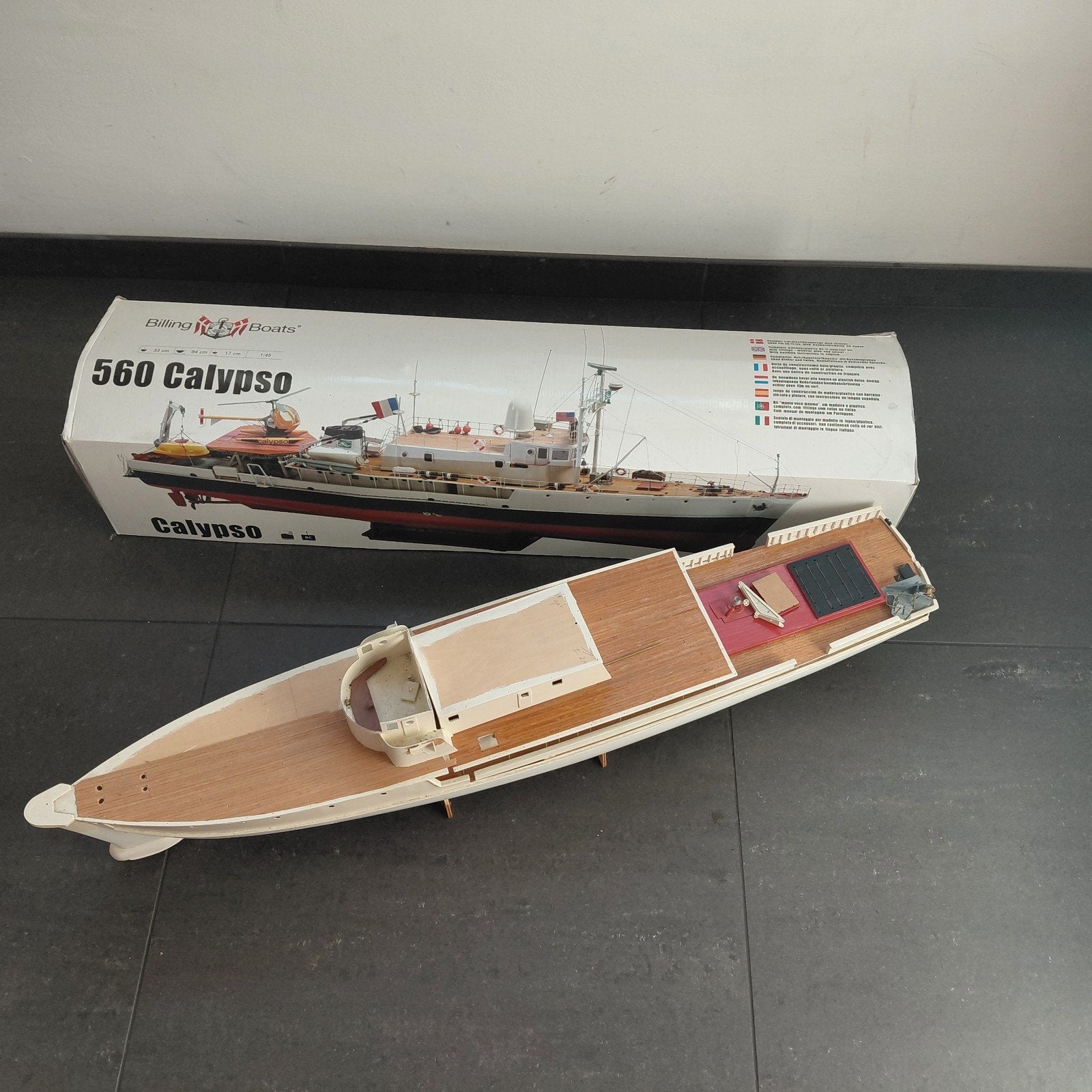 Calypso modelboot met controle - zelf afbouwen, Hobby en Vrije tijd, Modelbouw | Boten en Schepen, Ophalen, Gebruikt, 1:32 tot 1:50