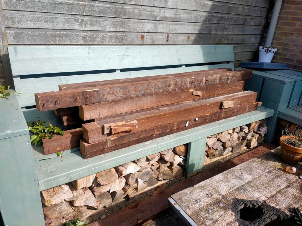 Zware oude balken antiek, Tuin en Terras, Tuinbanken, Ophalen, Hout