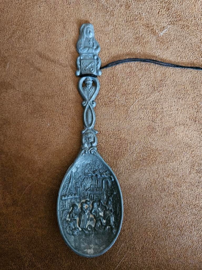 Antieke lepel van Engeltjestin dansscène, Antiek en Kunst, Ophalen of Verzenden