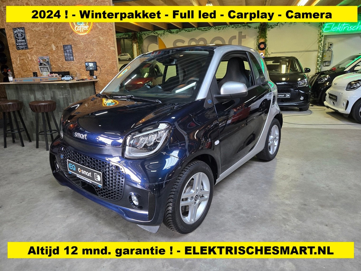 Smart Fortwo EQ Comfort PLUs - 2024 ! - Winterpakket met sto, Auto's, Automaat, Gebruikt, Huisgarantie, Grijs