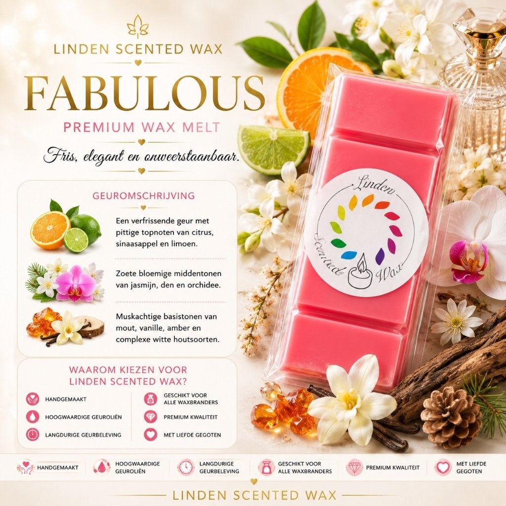 Waxmelts FABULOUS parfum geur waxmelt snapbar handgemaakt, Ophalen of Verzenden, Nieuw, Was, Kaars