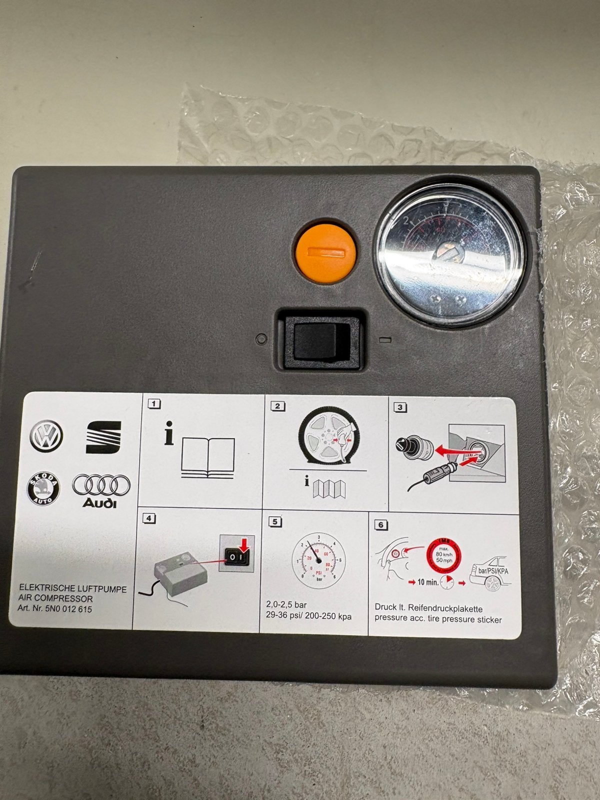 2  Nieuwe originele VW Audi SEAT Škoda 12V bandencompressor, Auto-onderdelen, Ophalen of Verzenden, Nieuw, Seat