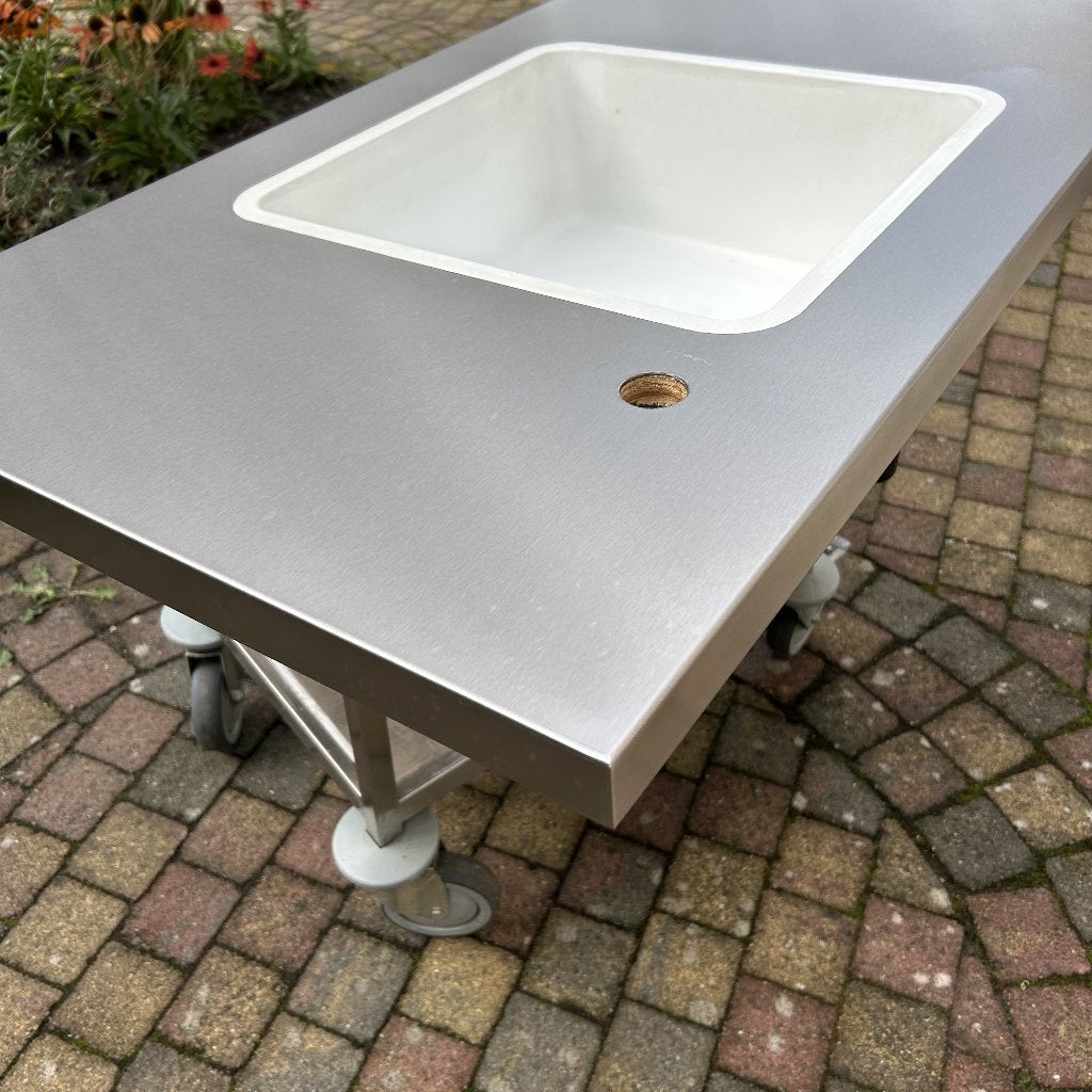 RVS werkblad met spoelbak, Huis en Inrichting, Keuken | Keukenelementen, Nieuw, Minder dan 100 cm, 100 tot 150 cm, 50 tot 75 cm