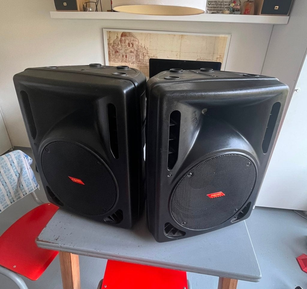 Proel FIRE12A actieve 12" PA speakers – set van 2, Gebruikt, Speakerset, Ophalen, 150 watt of meer