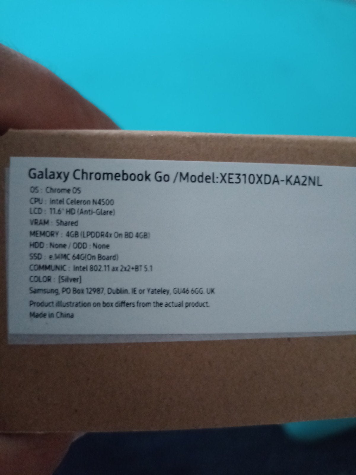 Samsung Galaxy Chromebook Go XE310XDA-KA2NL - gloedNieuw, Ophalen, 4 GB of minder, 64 GB, Nieuw